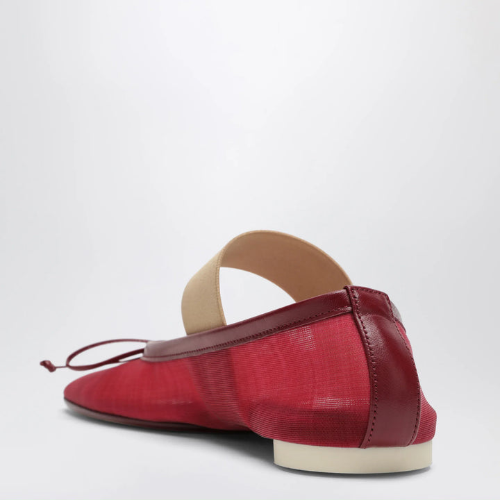 MM6 Maison Margiela - Numeric Anatomic Ballet Flats with Transparent Finish in Red Brand Apparel &amp; Accessories