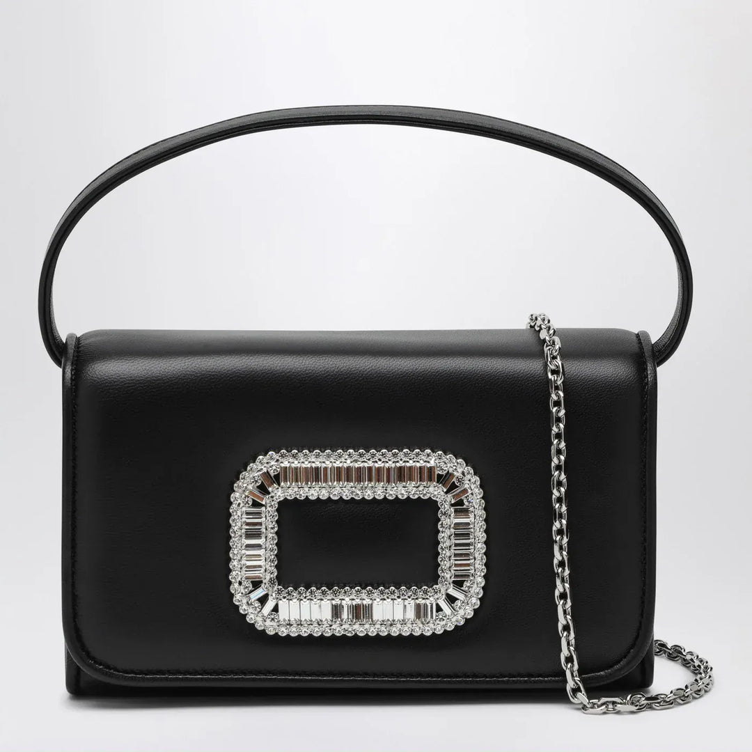 ROGER VIVIER - Black leather Micro Pilgrim bag Brand Apparel &amp; Accessories U