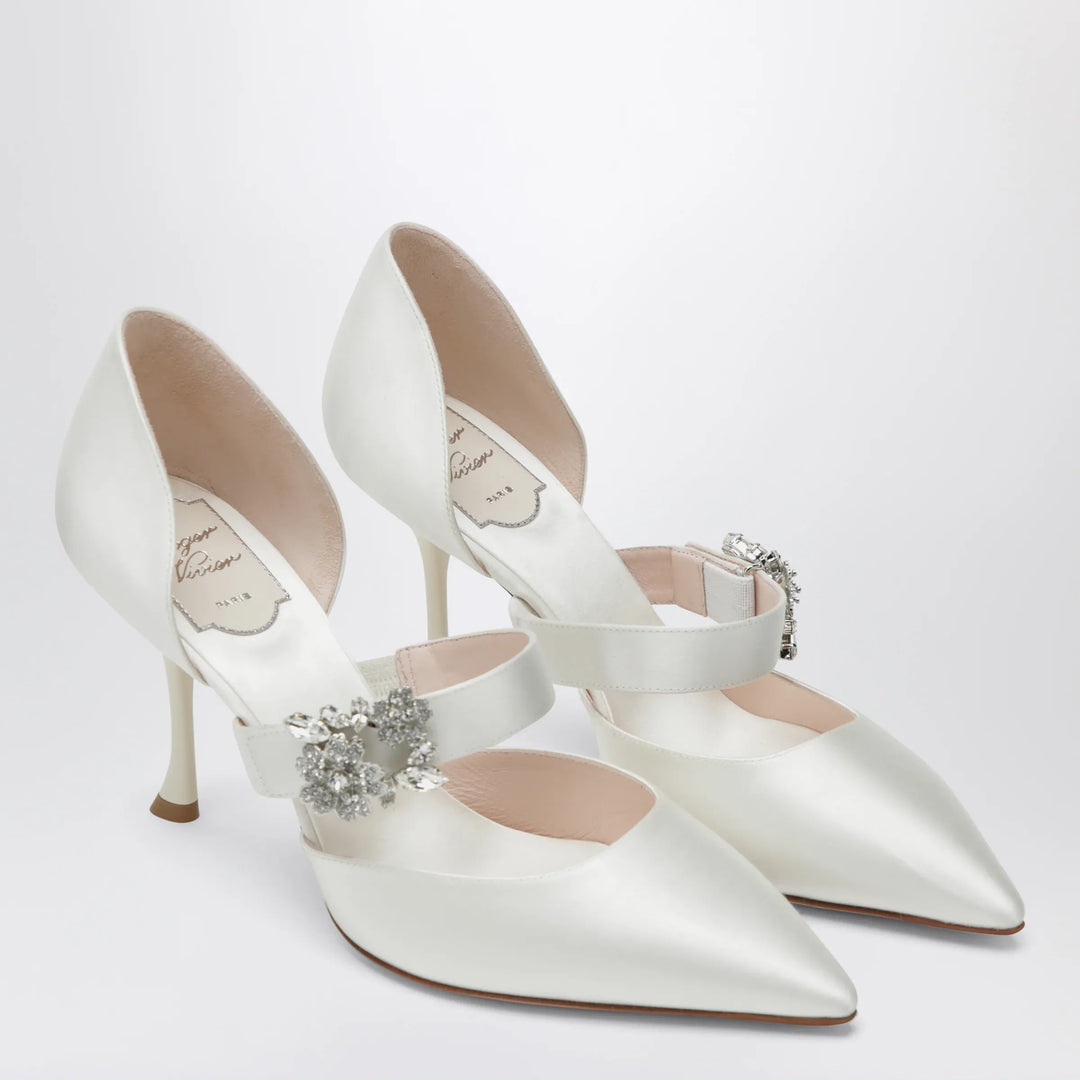 ROGER VIVIER - Mary Jane Dorsay Efflorescence in Light Blue Satin Brand Apparel &amp; Accessories