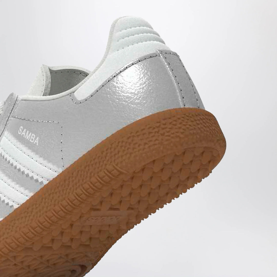 adidas Originals - Samba Silver Metallic Sneakers with Elastic Laces Brand Apparel &amp; Accessories > Shoes
