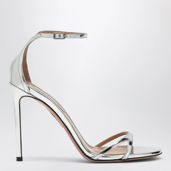 Aquazzura - Nuda 85 sandals in silver metallic leather Brand Apparel &amp; Accessories > Shoes 36 IT