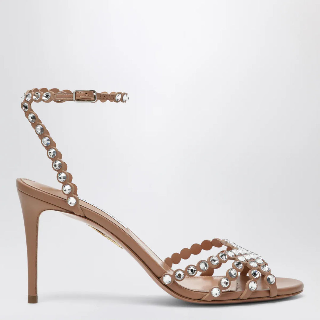 Aquazzura - Tequila Sandal crystal nappa sandals in Daisy yellow Brand Apparel &amp; Accessories > Shoes 41 IT