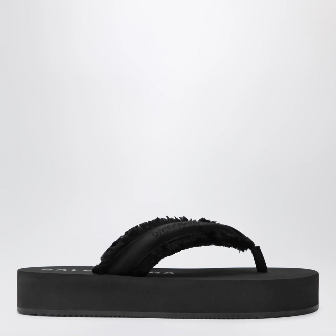 Balenciaga - Jet Lag thong sandals in black satin Brand Apparel &amp; Accessories > Shoes 39 IT