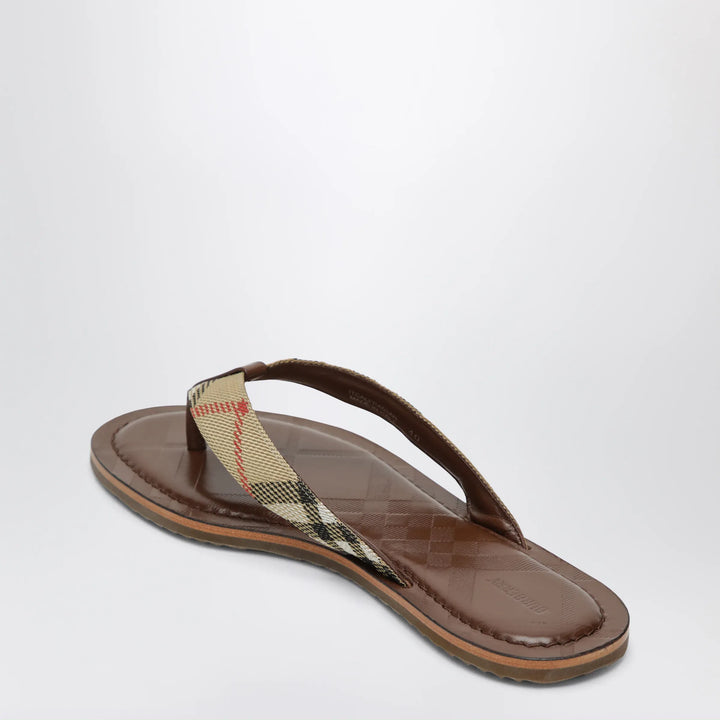 Burberry - Pavilion Check nylon-blend sandals in sand beige Brand Apparel &amp; Accessories > Shoes