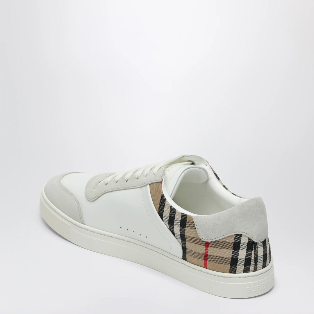 Burberry - White and Check leather sneakers Brand Apparel &amp; Accessories > Shoes