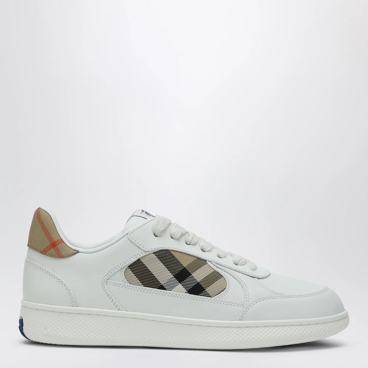 Burberry - White leather sneaker terrace and Check Brand Apparel &amp; Accessories > Shoes 36 IT