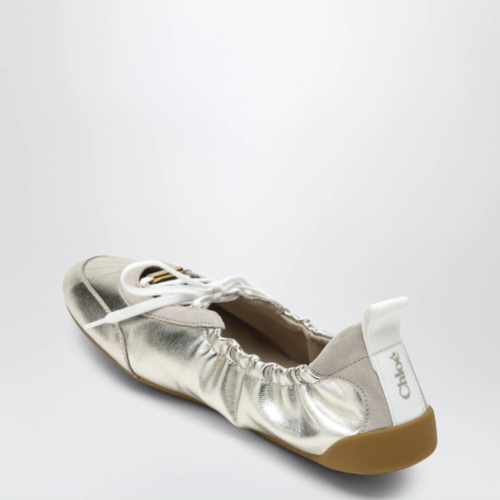 Chloé - Chloé Kick ballet sneakers in metallic nappa leather Brand Apparel & Accessories > Shoes