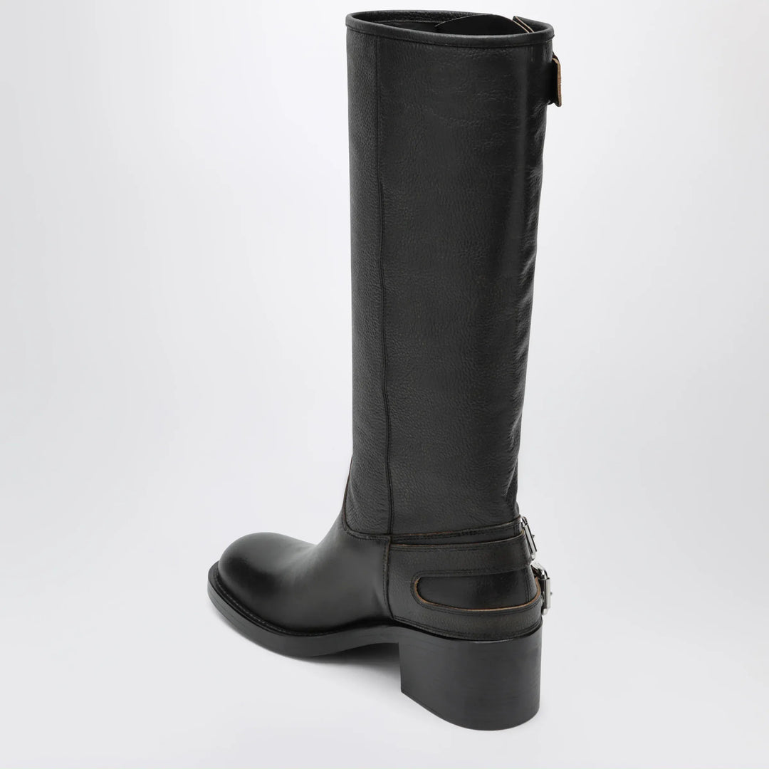 Chloé - Dakota knee-high biker boots in black leather Brand Apparel &amp; Accessories > Shoes