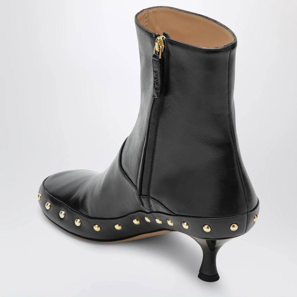 Chloé - Junie hammered leather ankle boots in black Brand Apparel & Accessories > Shoes