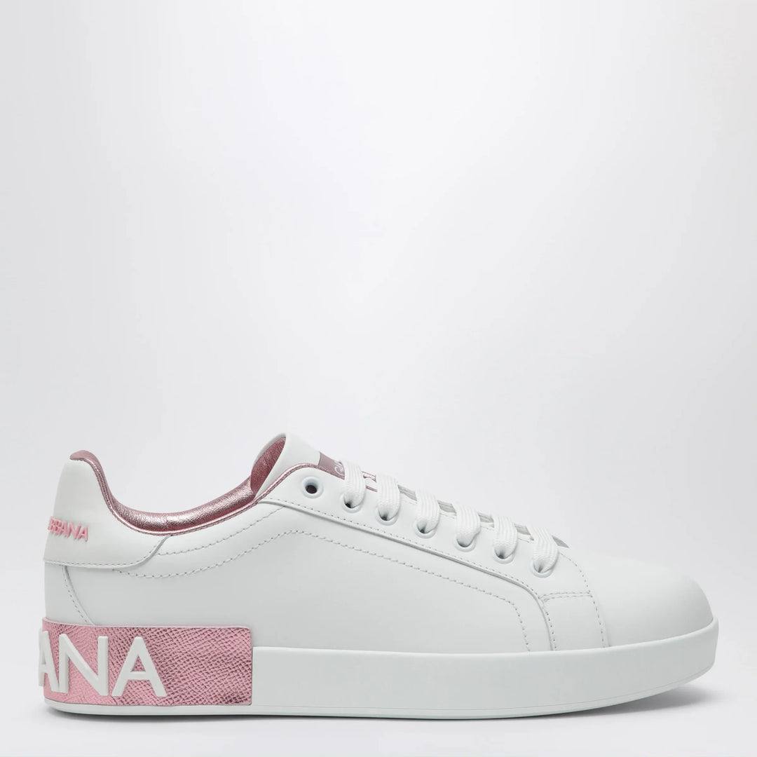 Dolce&amp;Gabbana - Portofino white/pink leather sneakers Brand Apparel &amp; Accessories > Shoes 36,5 IT