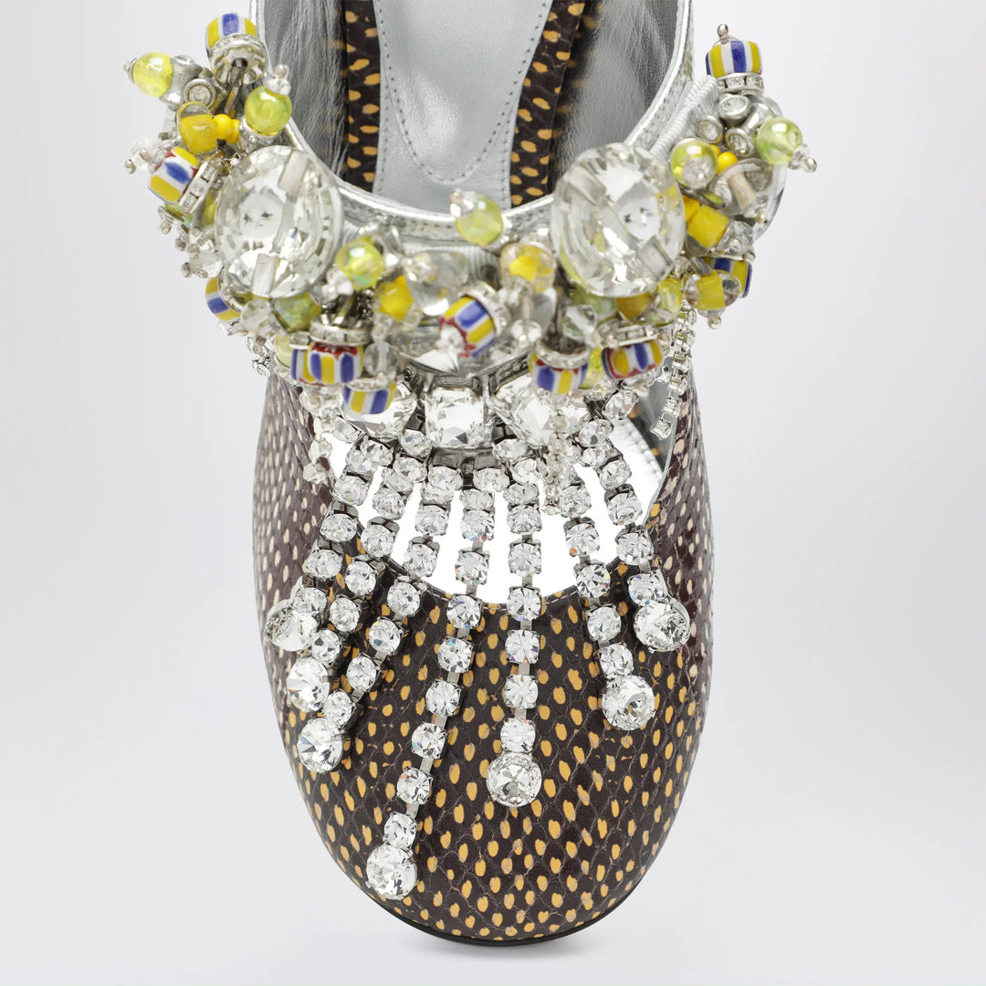 Dries Van Noten - Patchwork leather mules with decoration Brand Apparel &amp; Accessories > Shoes 37 IT