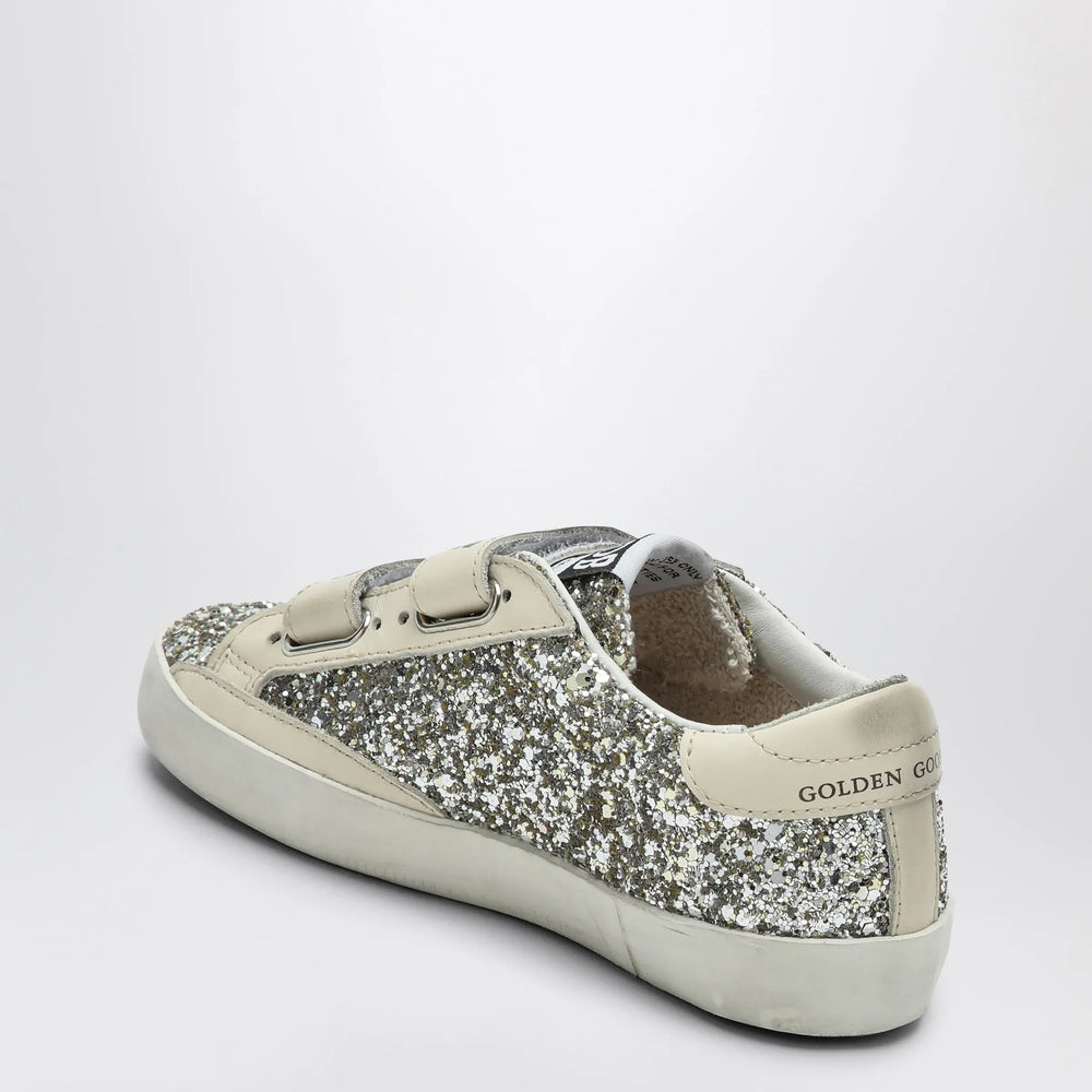 Golden Goose - Old School sneaker in platinum/cream glitter Brand Apparel & Accessories > Shoes