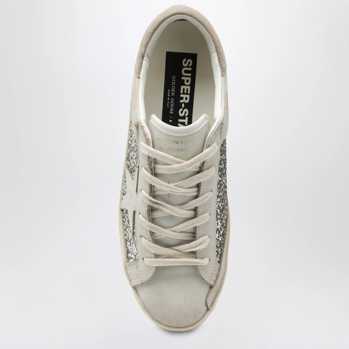 Golden Goose - White/platinum glitter Super-Star sneakers Brand Apparel &amp; Accessories > Shoes