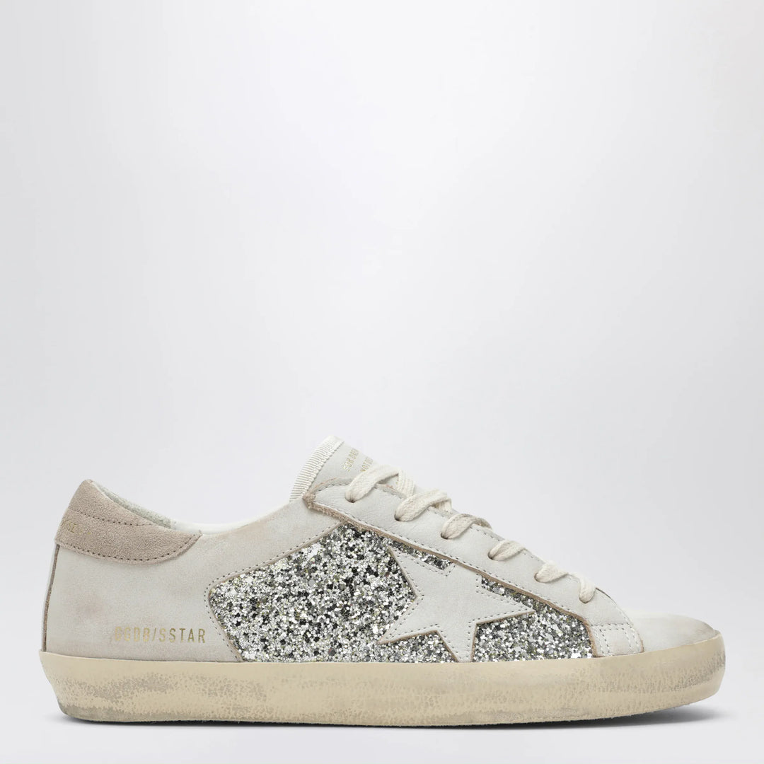 Golden Goose - White/platinum glitter Super-Star sneakers Brand Apparel &amp; Accessories > Shoes