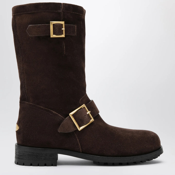 Jimmy Choo - Chocolate suede biker boots Brand Apparel &amp; Accessories > Shoes 36 IT
