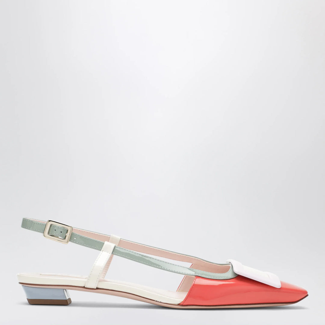ROGER VIVIER - Multicolour Belle Vivier Slingback Ballerinas in patent leather Brand Apparel &amp; Accessories > Shoes 36 IT