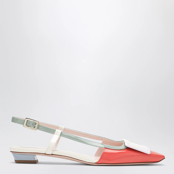 ROGER VIVIER - Multicolour Belle Vivier Slingback Ballerinas in patent leather Brand Apparel &amp; Accessories > Shoes 36 IT