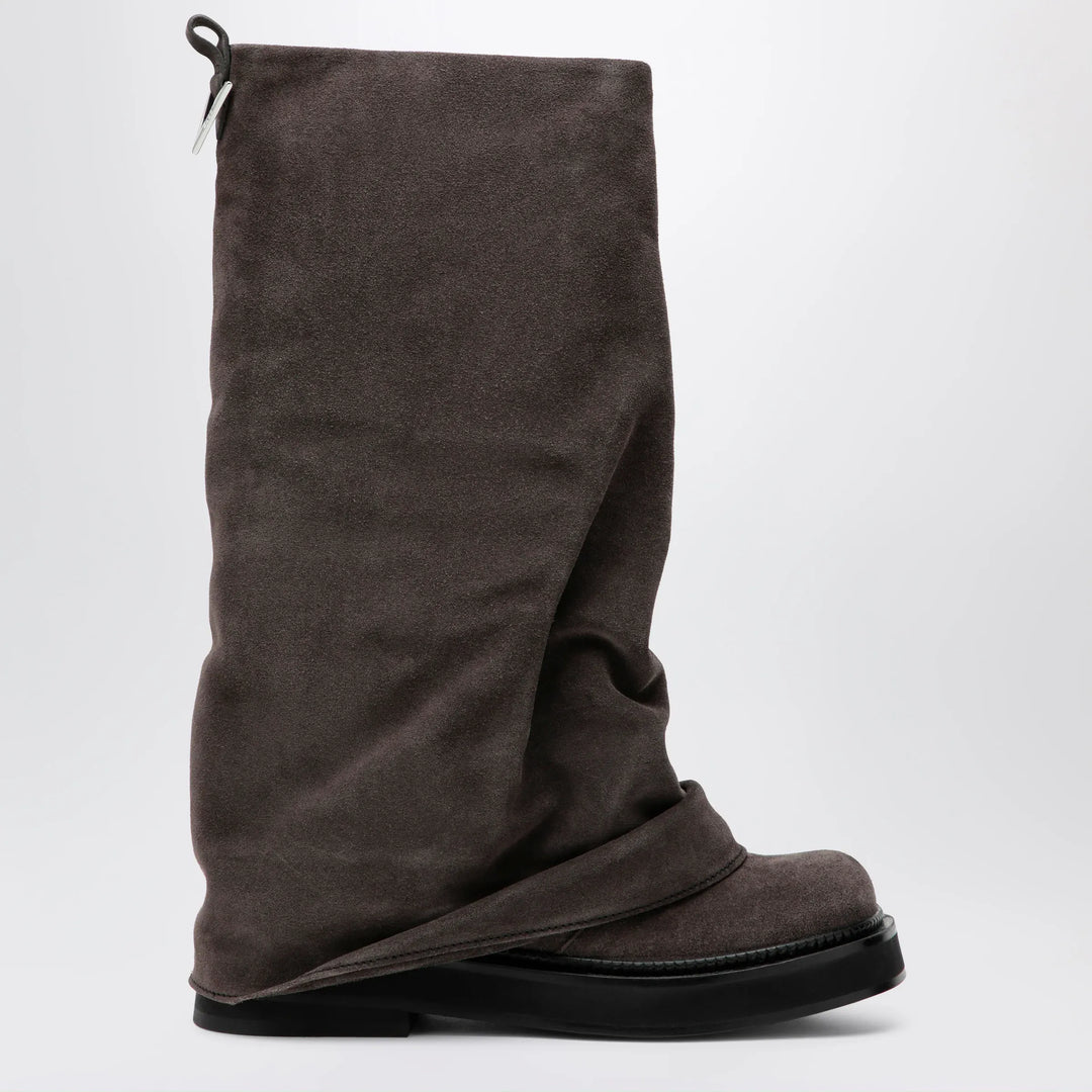 The Attico - Robin combat boots in suede, dark grey Brand Apparel &amp; Accessories > Shoes 36 IT