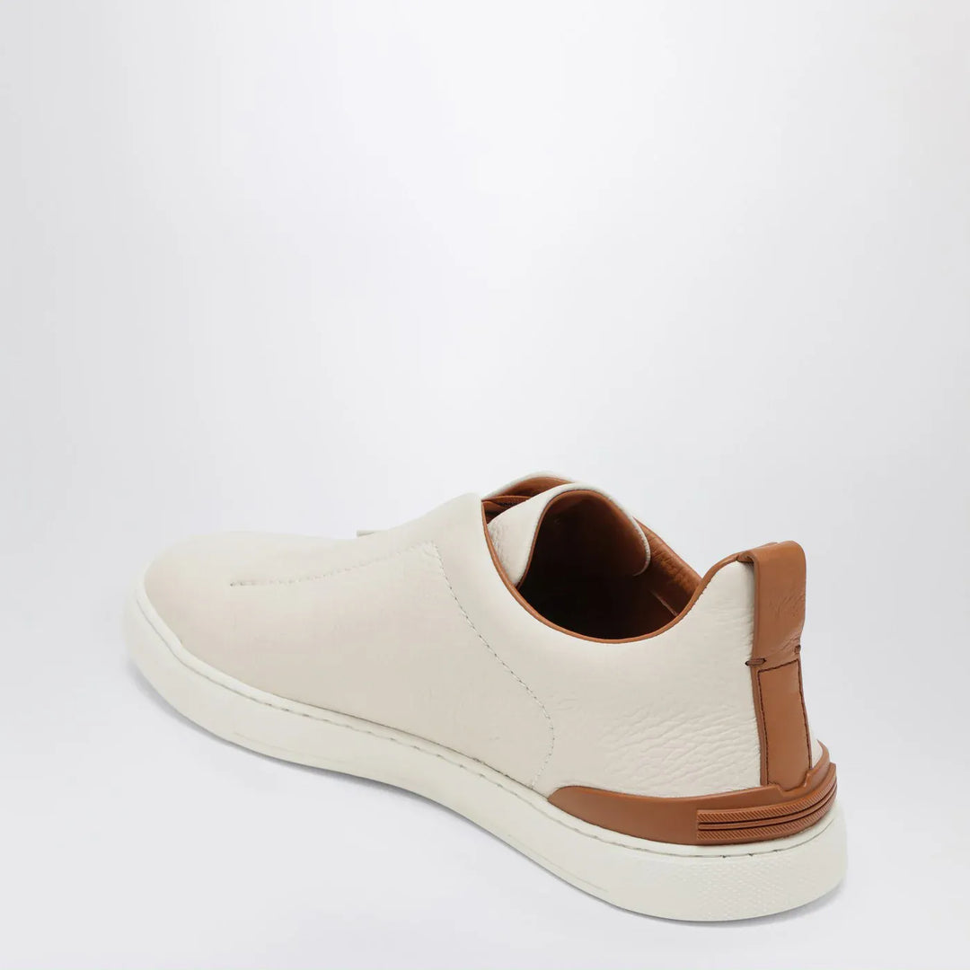 ZEGNA - White leather Triple Stitch Sneakers Brand Apparel &amp; Accessories > Shoes 6,5 UK