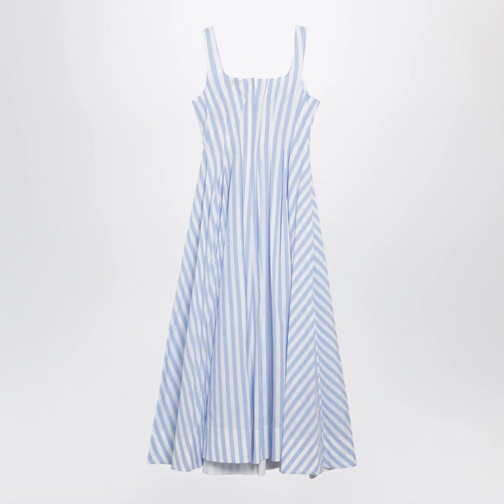 Sportmax - Long striped cotton poplin dress in light blue Brand Apparel &amp; Accessories 40  IT