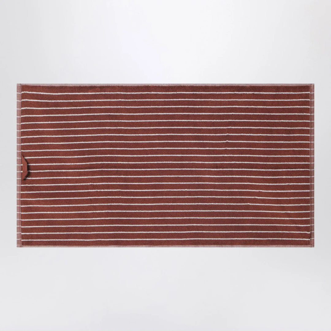 Tekla - Striped reddish-brown bath towel 50x90 cm Brand Apparel &amp; Accessories U