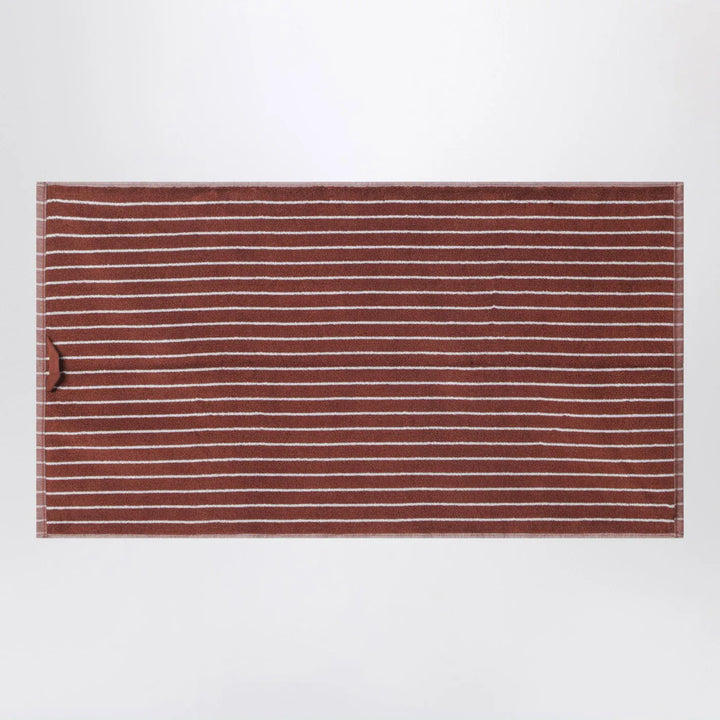 Tekla - Striped reddish-brown bath towel 50x90 cm Brand Apparel &amp; Accessories U