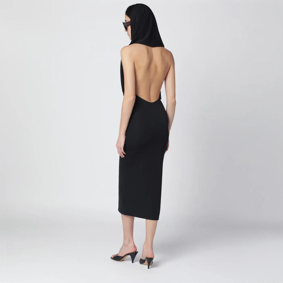 THE ANDAMANE - Black Annie hooded midi dress Brand Apparel &amp; Accessories
