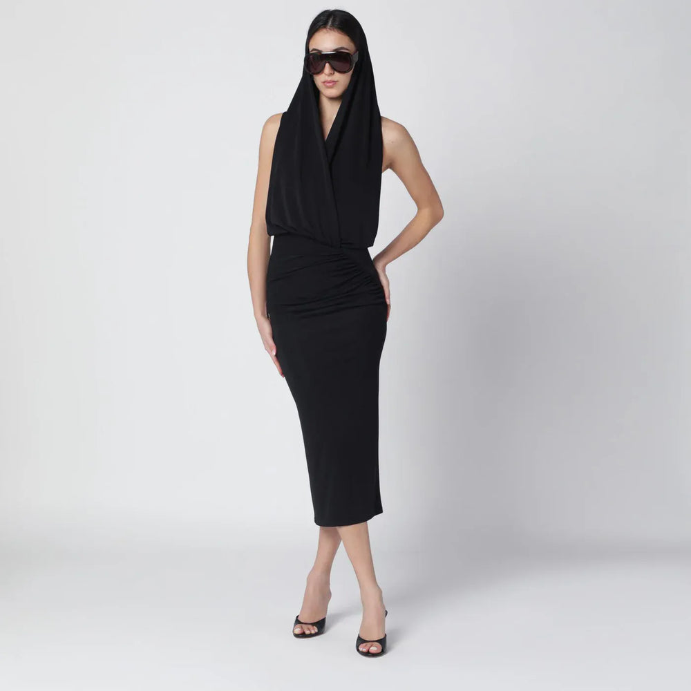 THE ANDAMANE - Black Annie hooded midi dress Brand Apparel & Accessories 38  IT