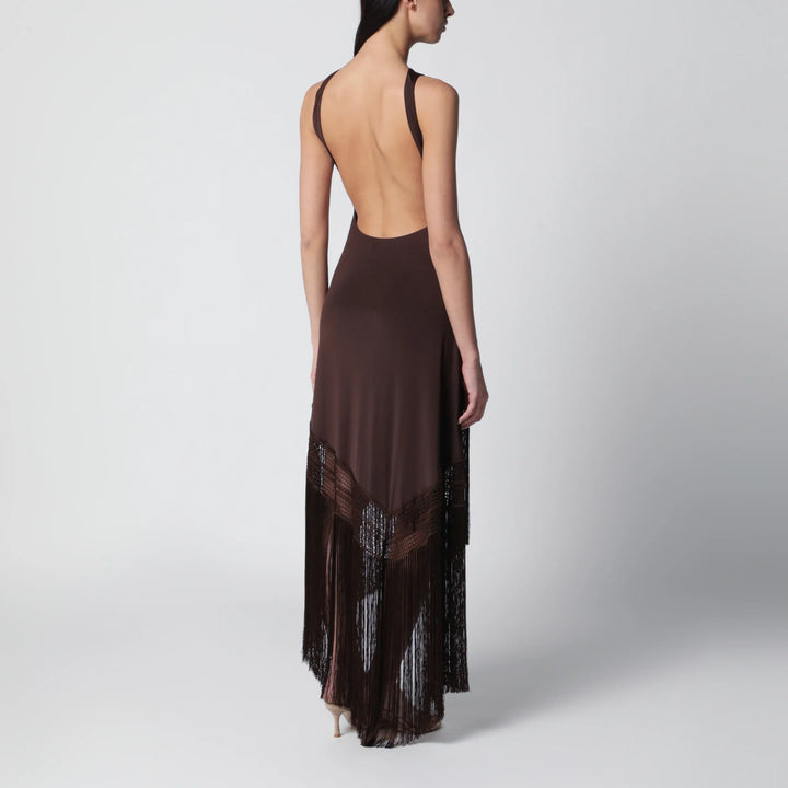 THE ANDAMANE - Marisol sleeveless maxi dress in jersey, dark brown Brand Apparel &amp; Accessories