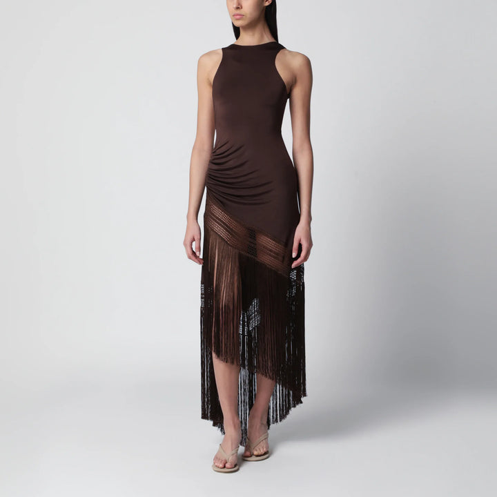 THE ANDAMANE - Marisol sleeveless maxi dress in jersey, dark brown Brand Apparel &amp; Accessories 38  IT