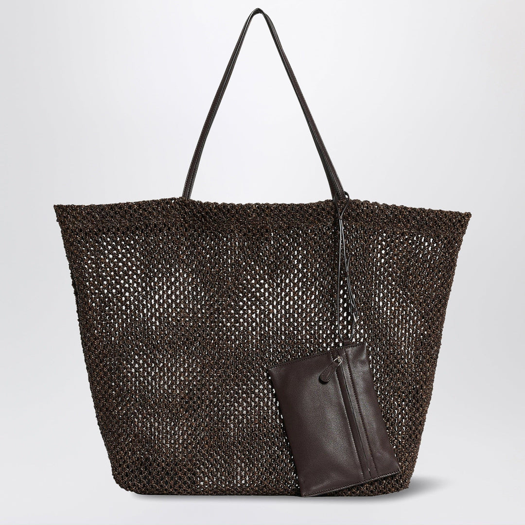 Apparel & Accessories TU The Row - Geometric crochet nylon tote bag in dark brown Brand