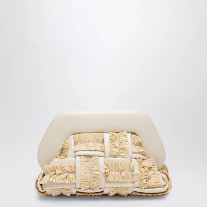 THEMOIRè - Small Tia clutch in butter color with raffia inserts Brand Apparel &amp; Accessories TU