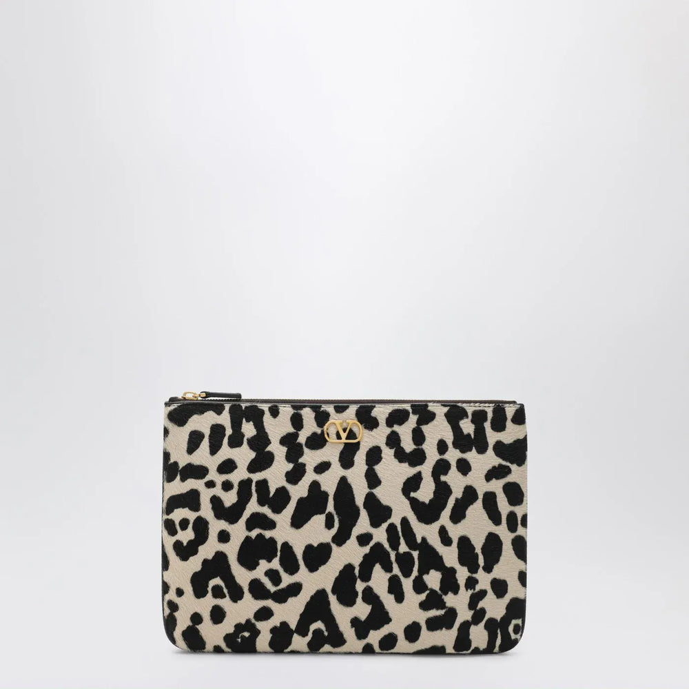 Valentino Garavani - Animal-print pony-effect VLogo Signature pouch Brand Apparel & Accessories TU