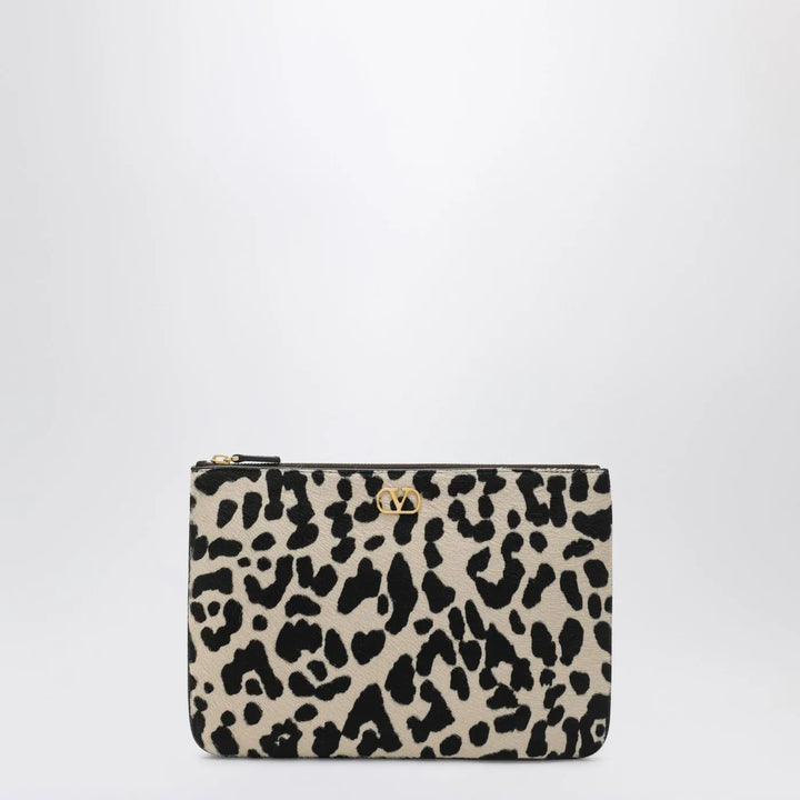 Valentino Garavani - Animal-print pony-effect VLogo Signature pouch Brand Apparel &amp; Accessories TU