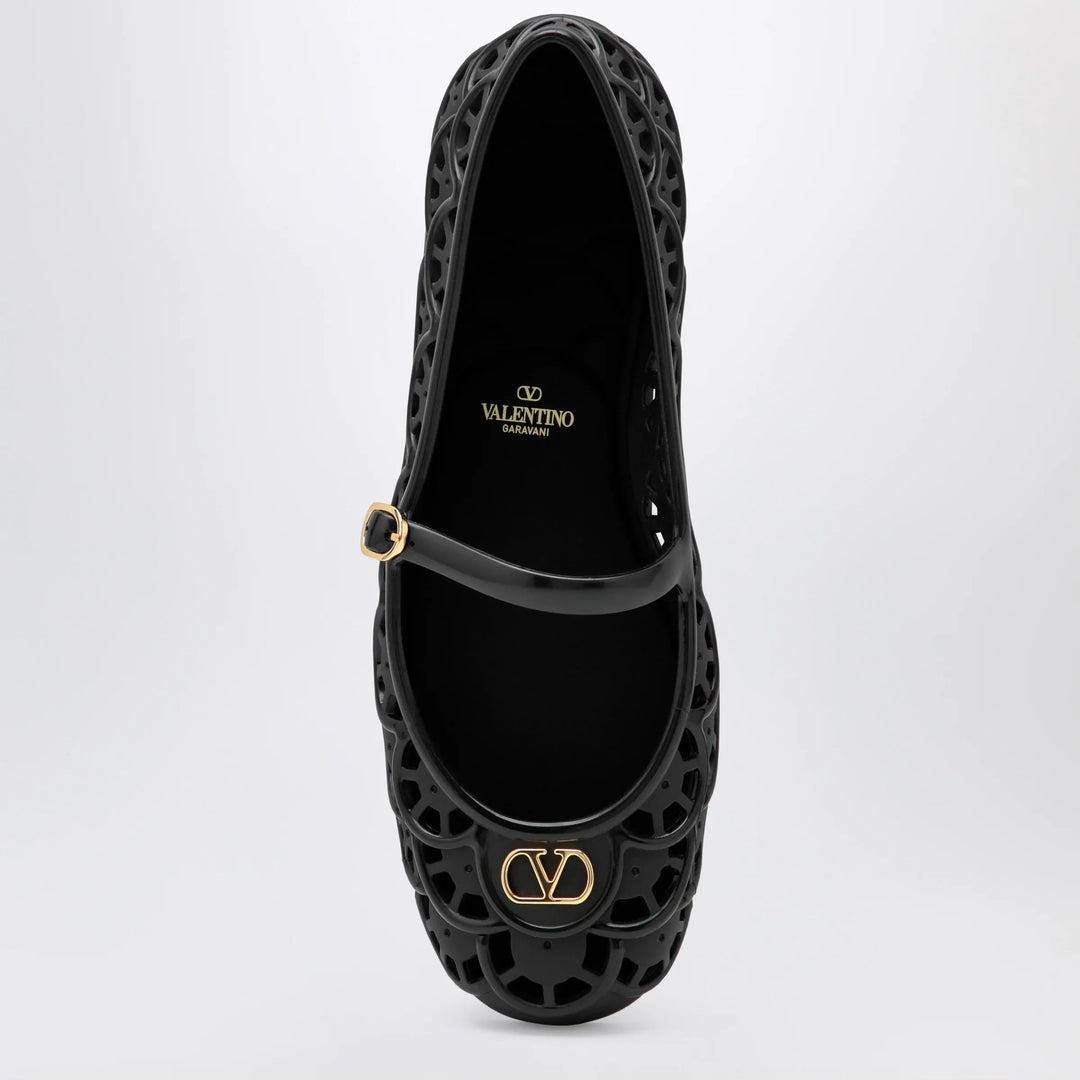 Valentino Garavani - Black VLogo Signature rubber ballet flats Brand Apparel &amp; Accessories 40 IT