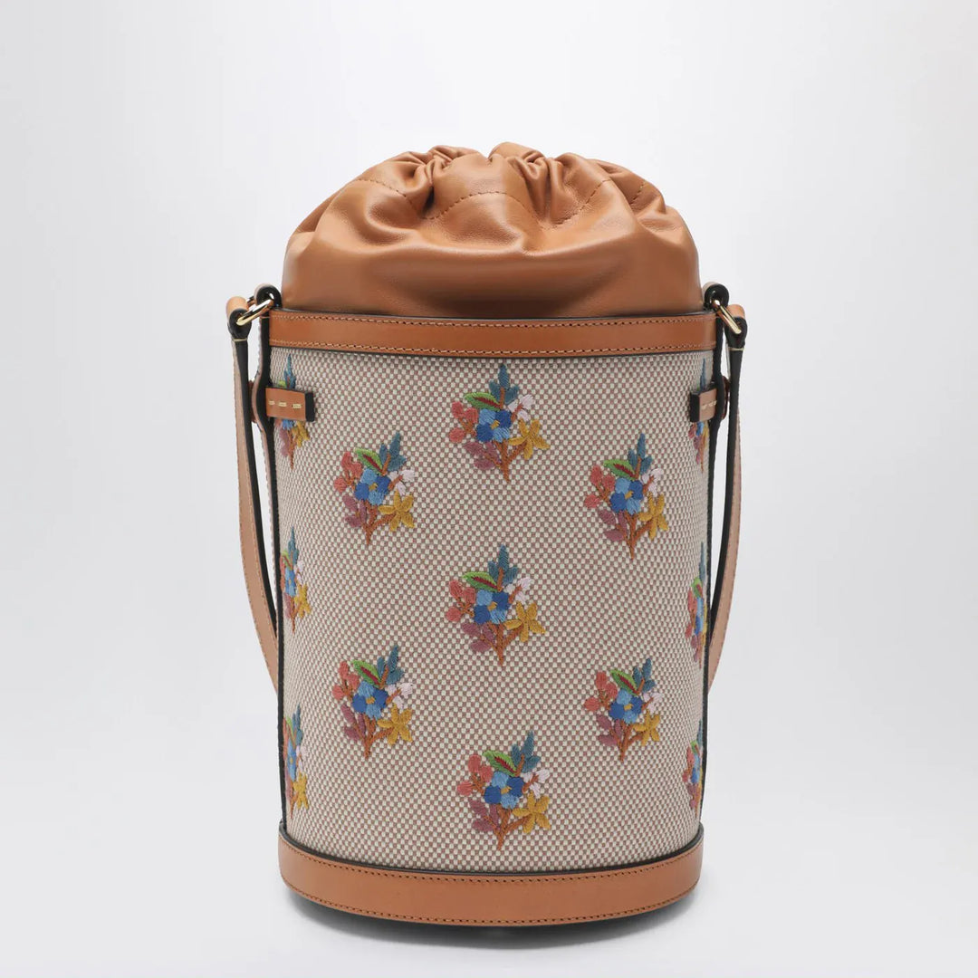 Valentino Garavani - Canvas bucket bag with floral embroidery Brand Apparel &amp; Accessories TU
