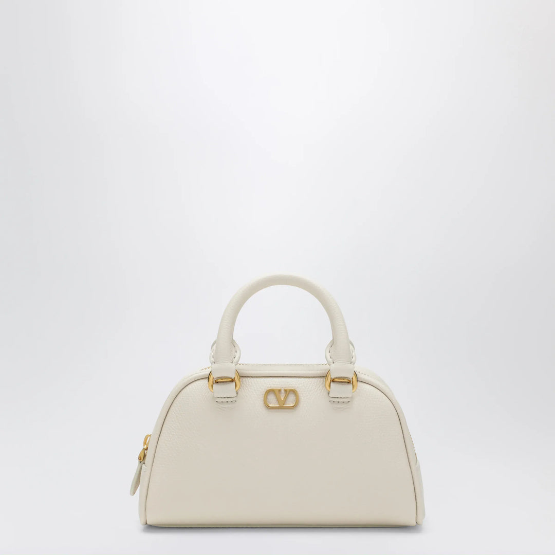 Valentino Garavani - Ivory VLogo Signature mini duffle bag in grained calfskin Brand Apparel &amp; Accessories TU