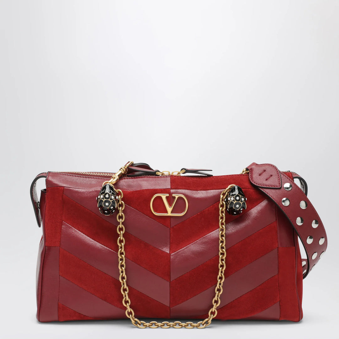 Valentino Garavani - Medium Panthea shoulder bag in suede and nappa leather with Chevron pattern Brand Apparel & Accessories U