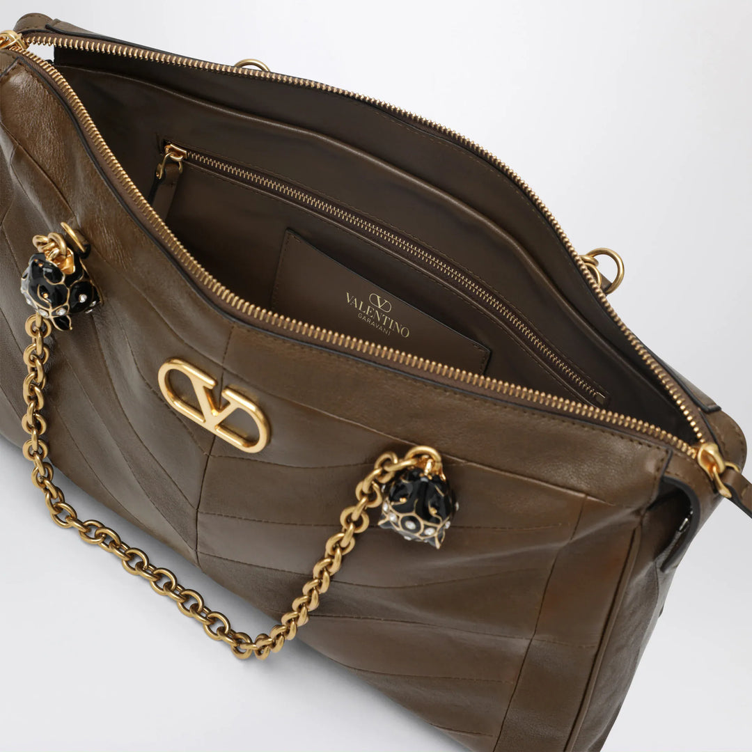 Valentino Garavani - Panthea bag in tundra-colored nappa leather with chevron pattern Brand Apparel &amp; Accessories U