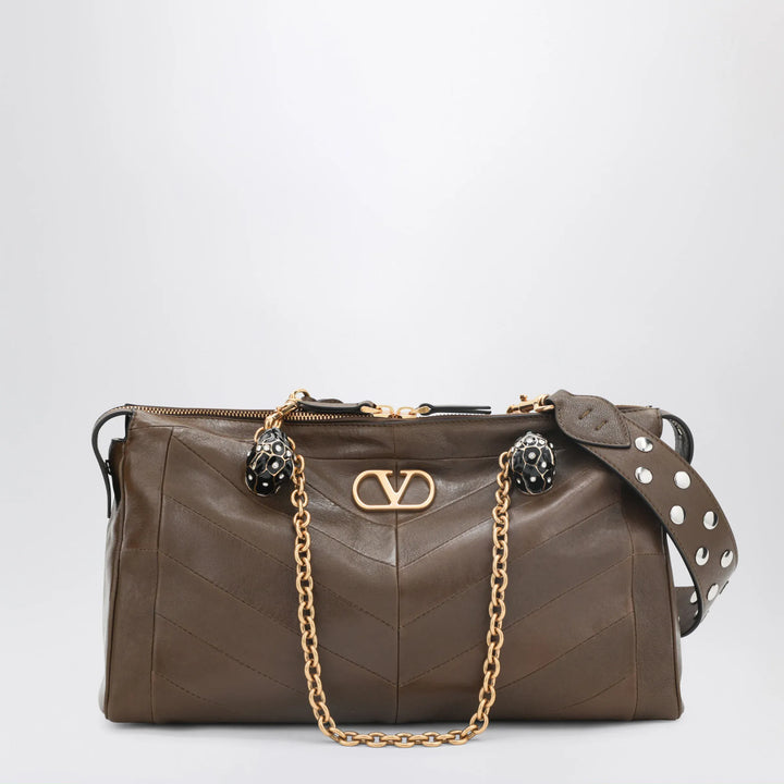 Valentino Garavani - Panthea bag in tundra-colored nappa leather with chevron pattern Brand Apparel &amp; Accessories U