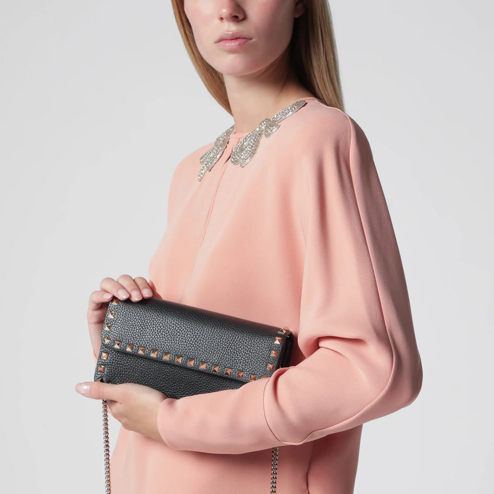 Valentino Garavani - Pouch with black Rockstud chain Brand Apparel & Accessories U