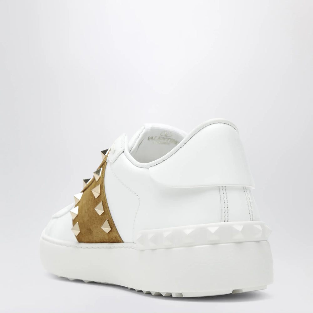 Valentino Garavani - Rockstud Untitled trainers in white leather/beige Havana Brand Apparel & Accessories