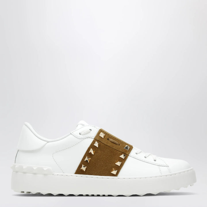 Valentino Garavani - Rockstud Untitled trainers in white leather/beige Havana Brand Apparel &amp; Accessories 36,5 IT
