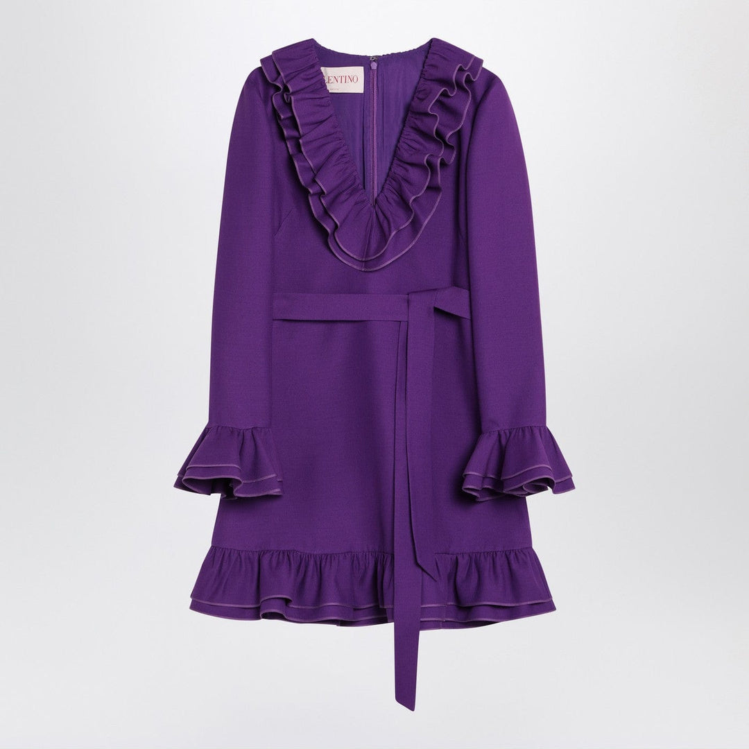 Apparel &amp; Accessories Valentino - Purple wool and silk mini dress Brand