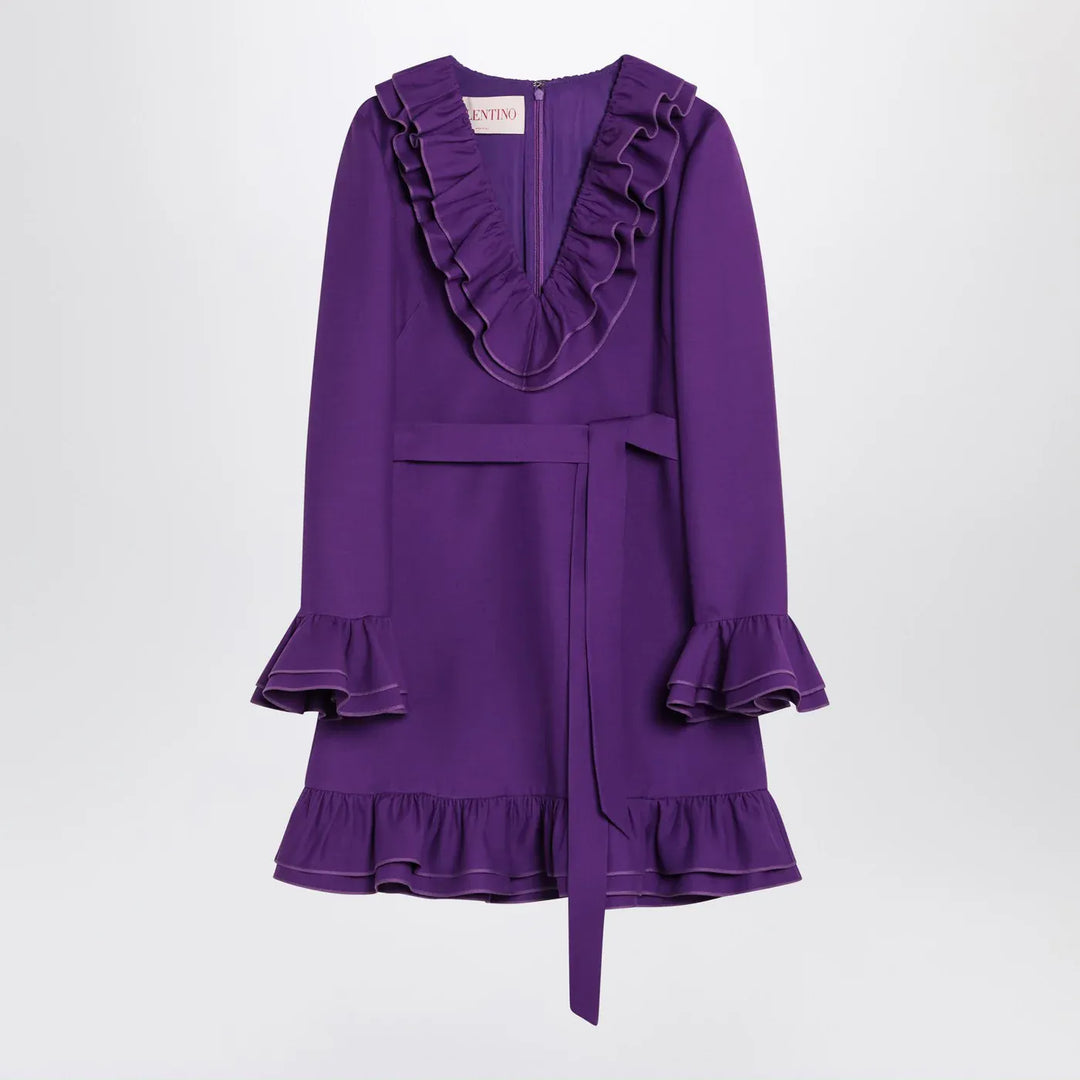 Valentino - Purple wool and silk mini dress Brand Apparel &amp; Accessories 38  IT