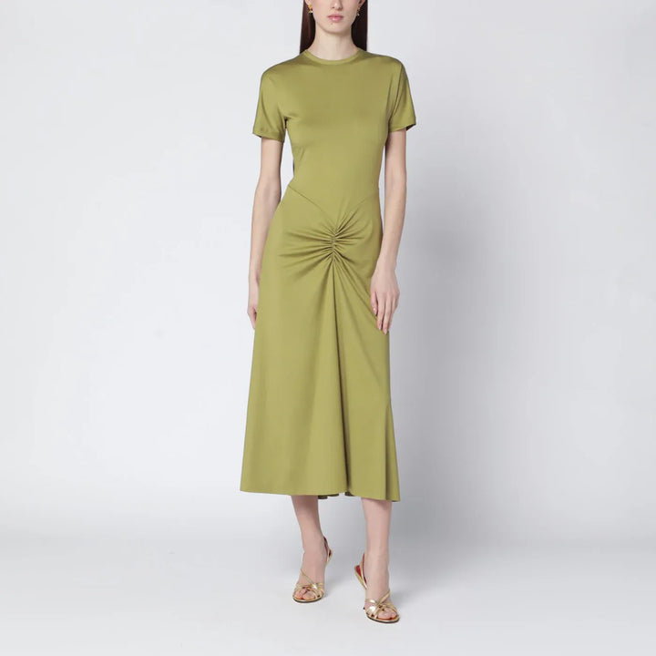 Victoria Beckham - Blaire dress with gathered waist in yellowish green Brand Apparel &amp; Accessories 6 UK