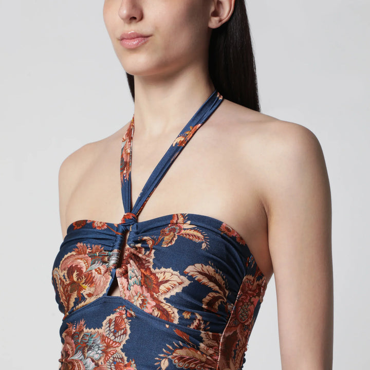 ZIMMERMANN - Aster Navy Jacobean one-piece swimsuit Brand Apparel &amp; Accessories