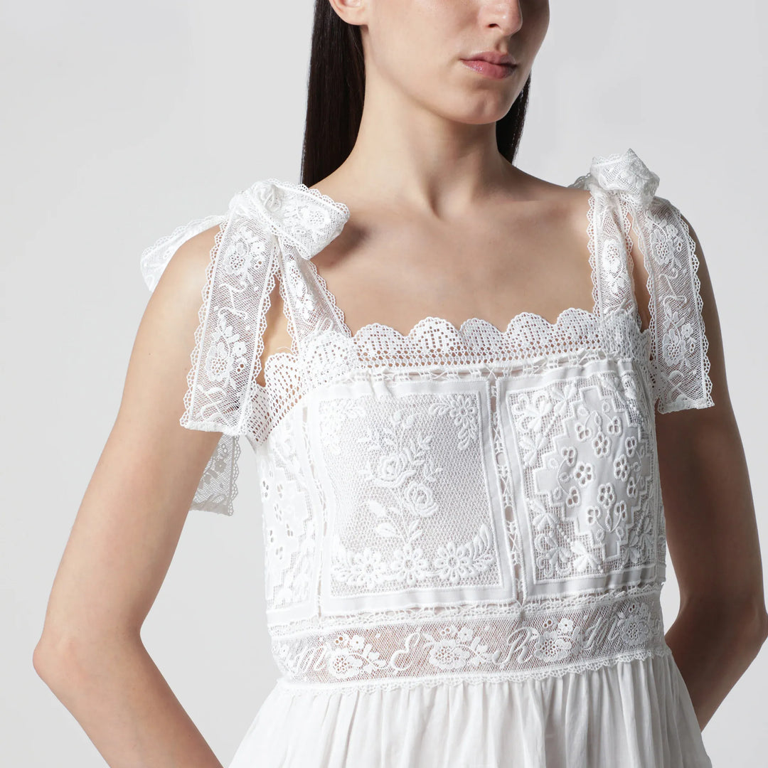 ZIMMERMANN - Ivory Aster dress with lace trim Brand Apparel &amp; Accessories 1