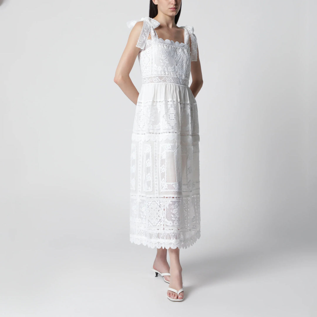 ZIMMERMANN - Ivory Aster dress with lace trim Brand Apparel &amp; Accessories 1
