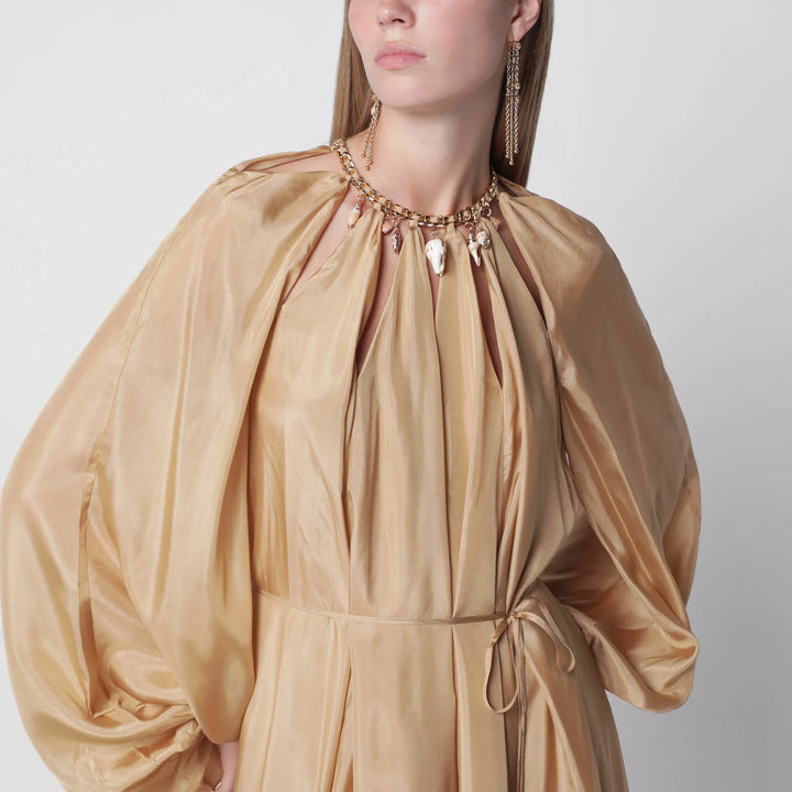ZIMMERMANN - Mahon maxi dress in silk habotai champagne Brand Apparel &amp; Accessories 1